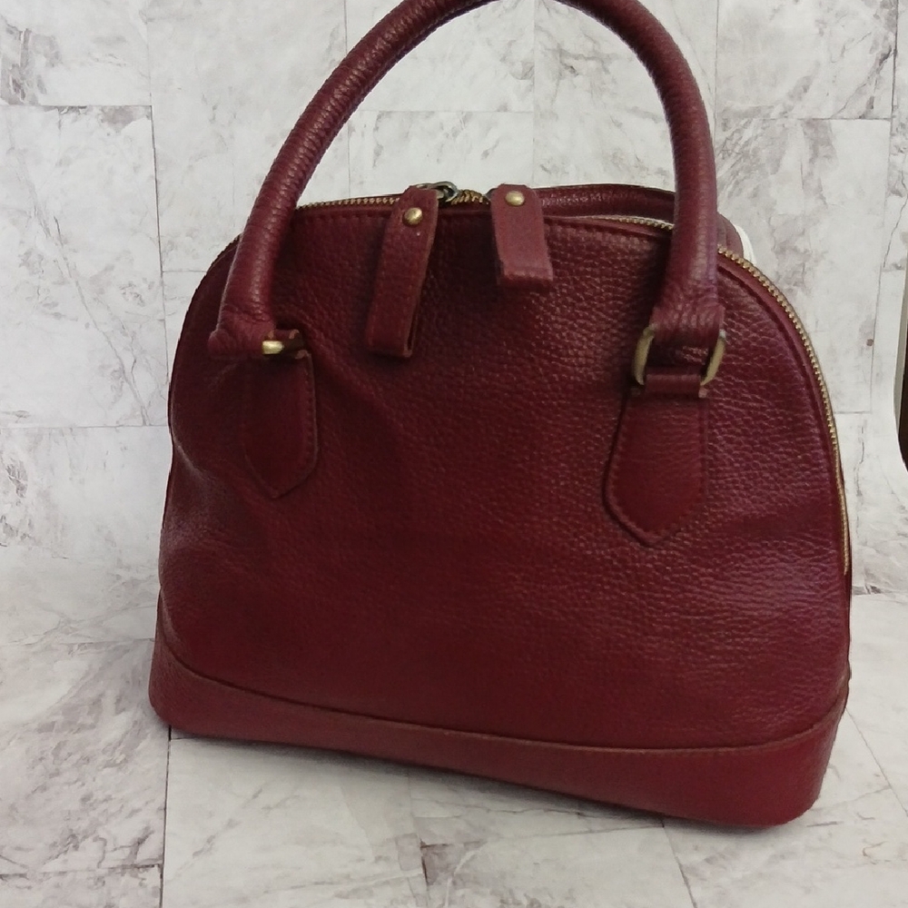 Vera Pelle Deep Red Leather Satchel